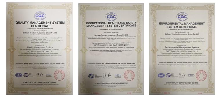 永利集团 ISO9001质量治理系统、OHSAS18001职业康健清静治理系统、ISO14001情形治理系统证书乐成取证